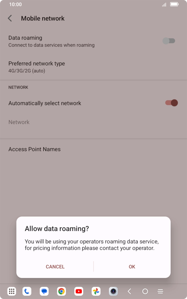 If you turn on the function, press OK.