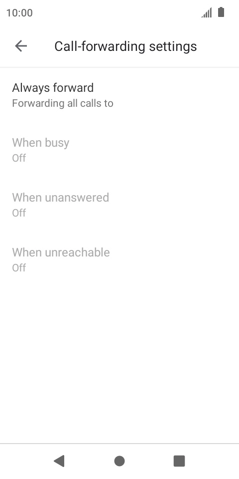 Press the required divert type.