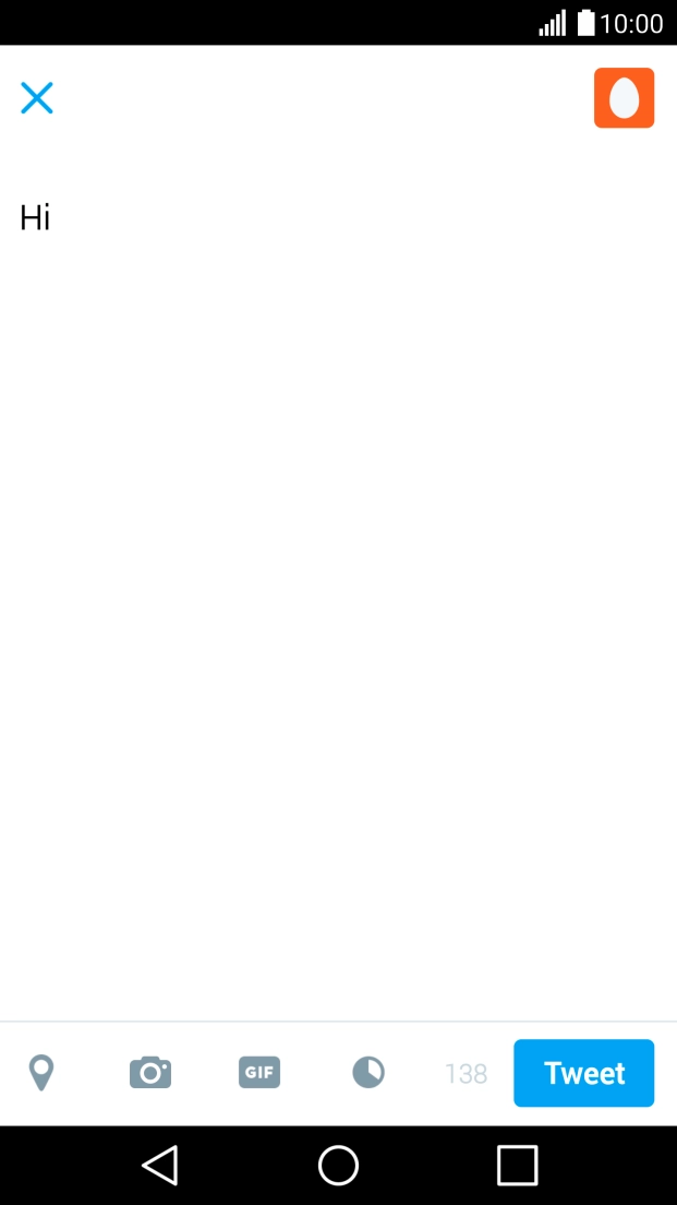 Write the required text and press Tweet.