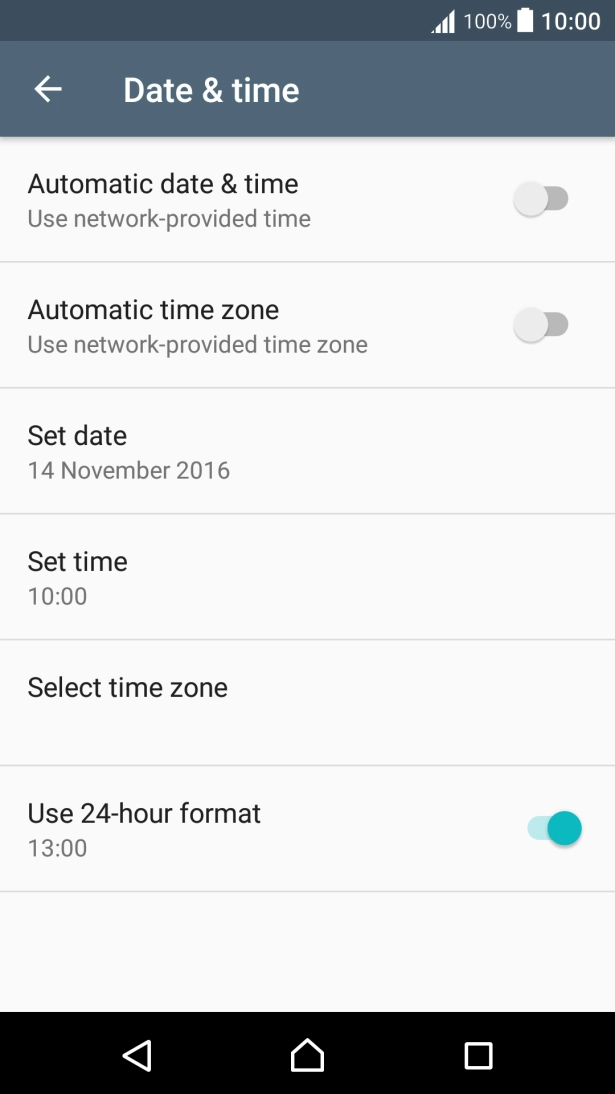 Press Automatic date & time to turn on the function.