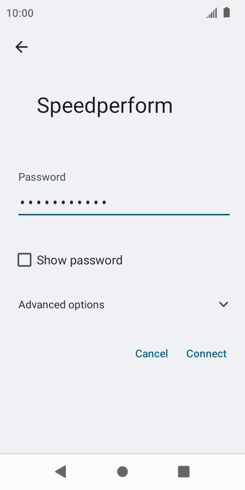 Key in the password for the Wi-Fi network and press Connect.