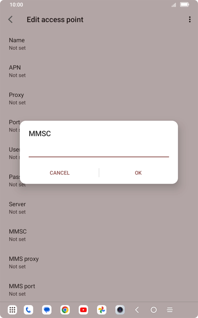 Key in http://mmsc.telstra.com:8002 and press OK.