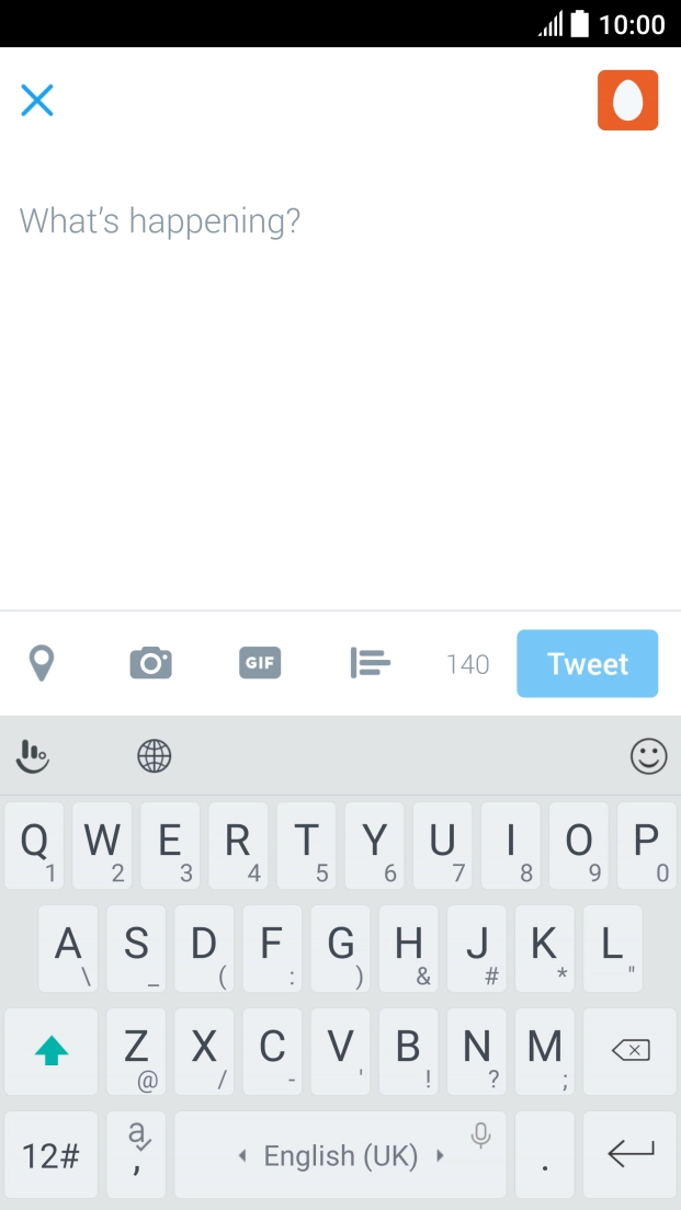Press the text input field.
