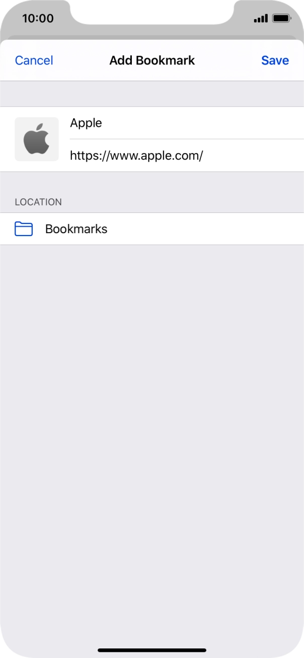 Key in the required name of the bookmark and press Save.