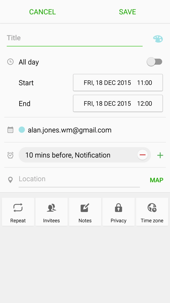 Press Title and key in the subject for the appointment.