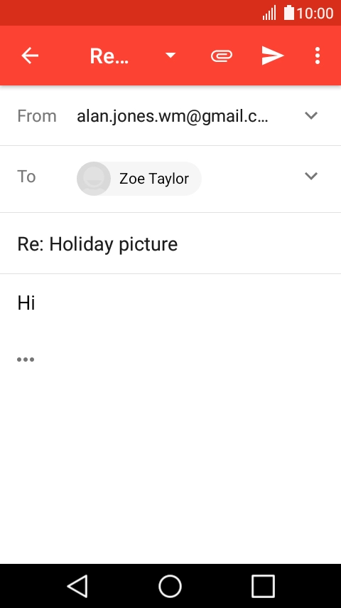 Write the required text and press the send icon.