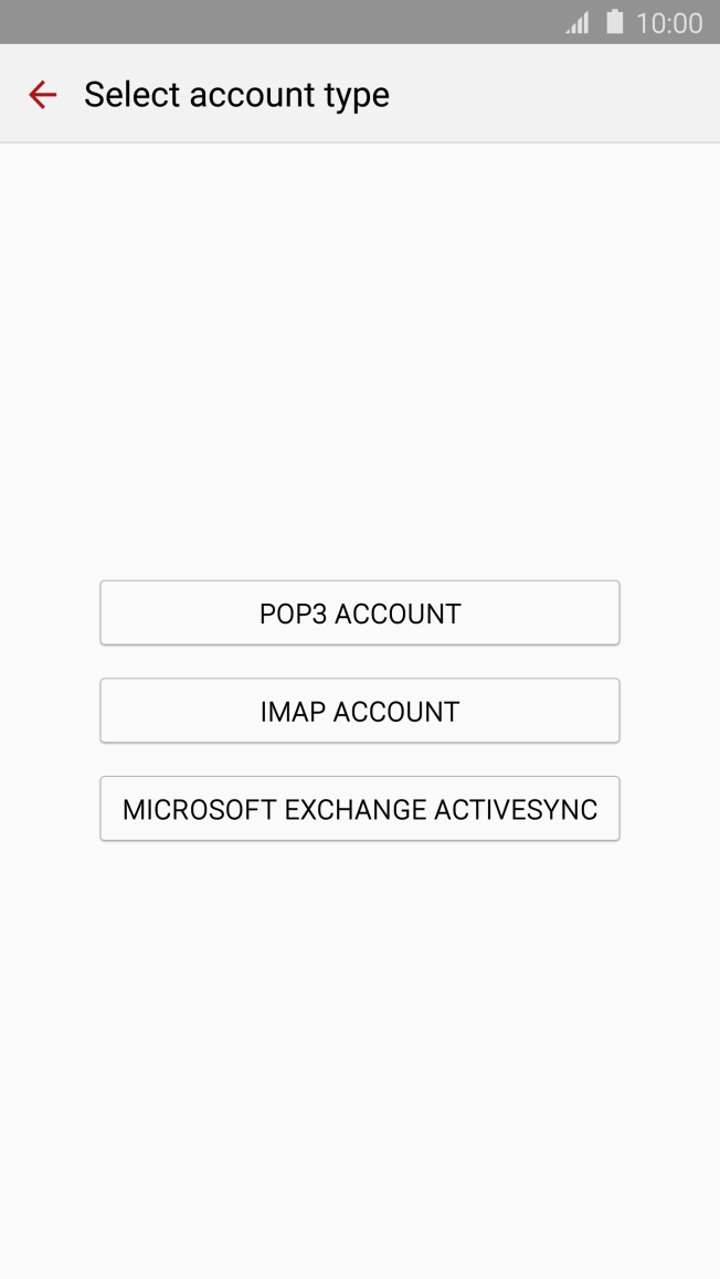 Press IMAP ACCOUNT. Press IMAP ACCOUNT.