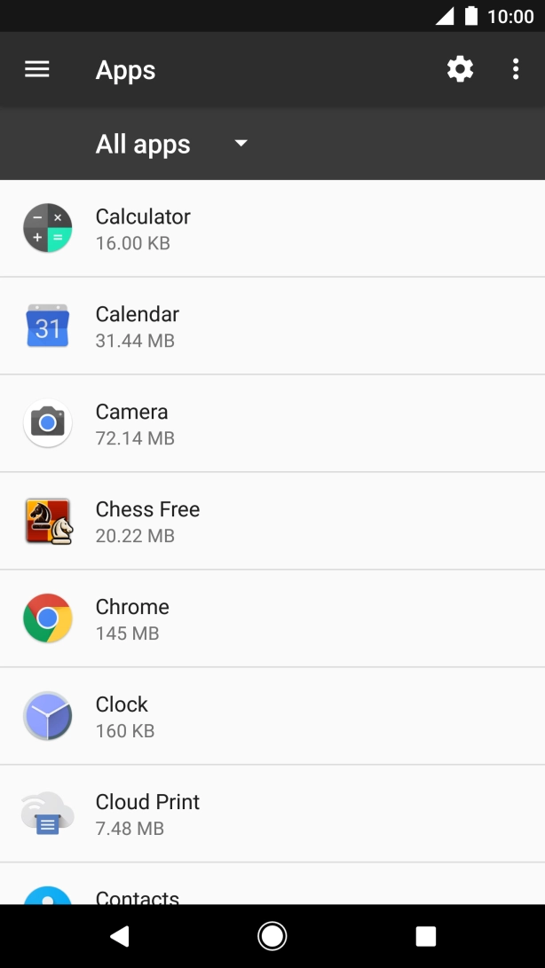 Press the required app.