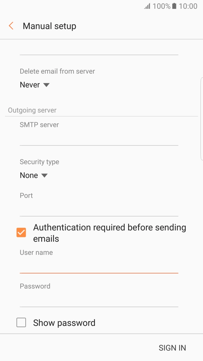 Press the field below 