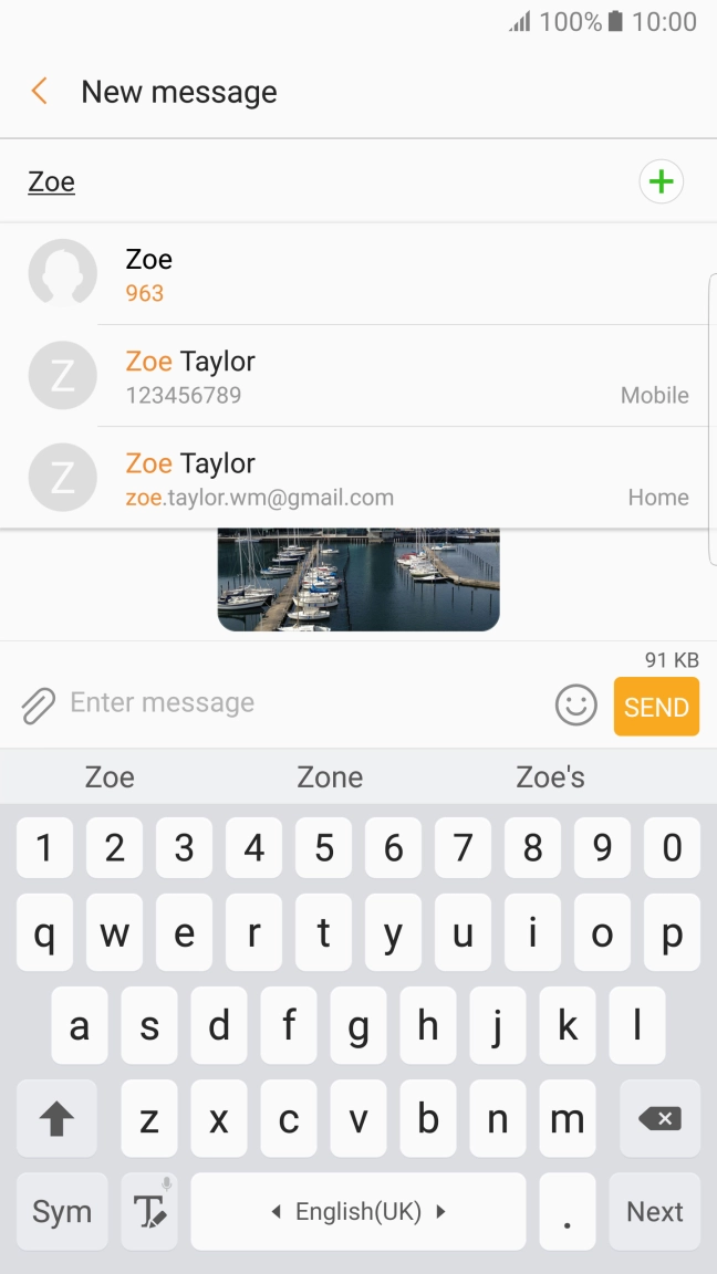 Press the required contact.