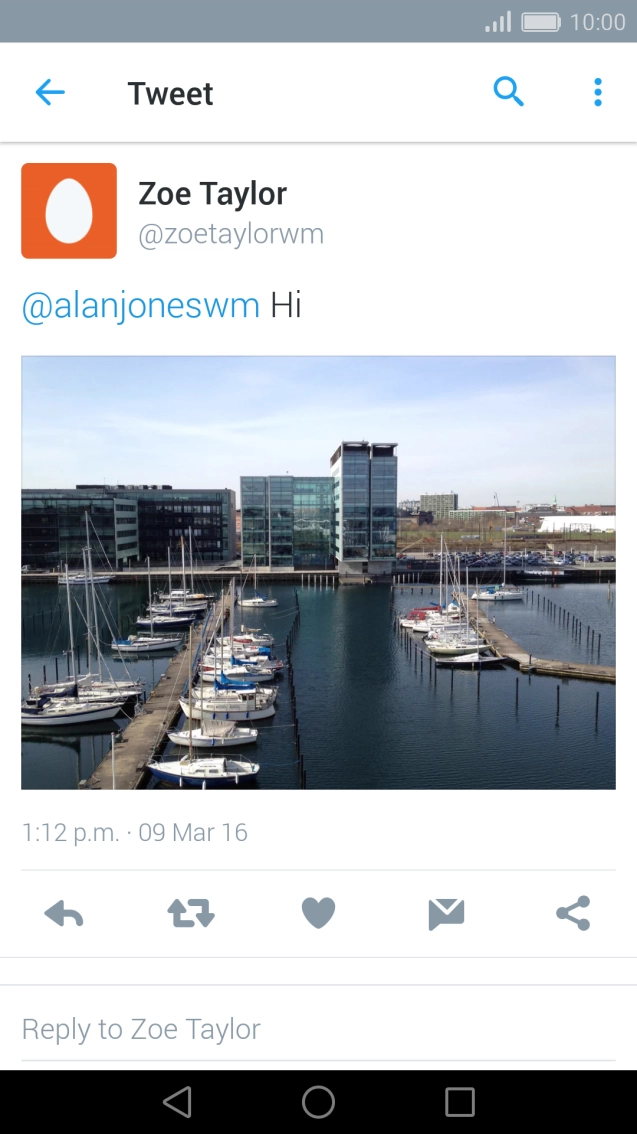 Press the reply icon.