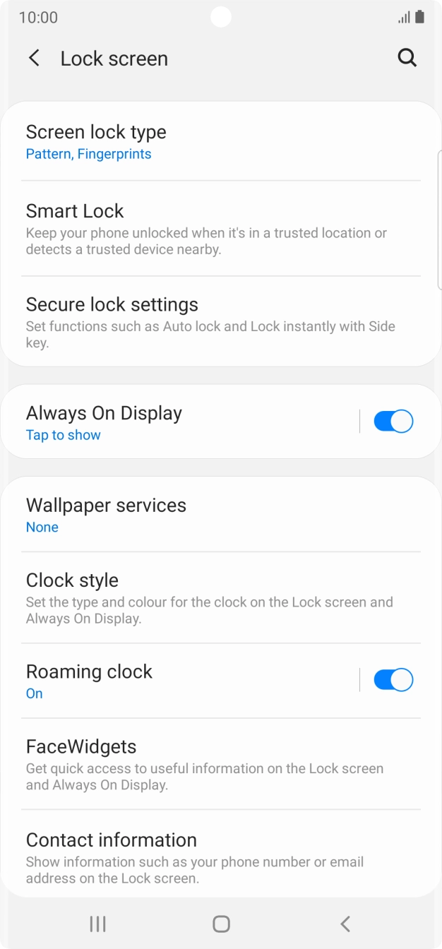 Press Screen lock type and key in the additional phone lock code you created earlier.