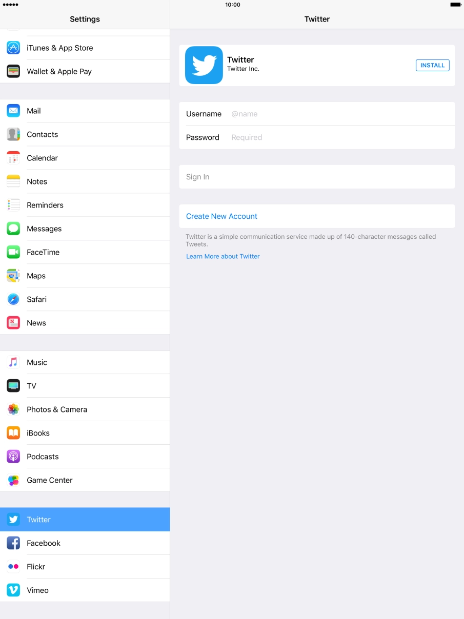 Press INSTALL and wait while Twitter is installed.