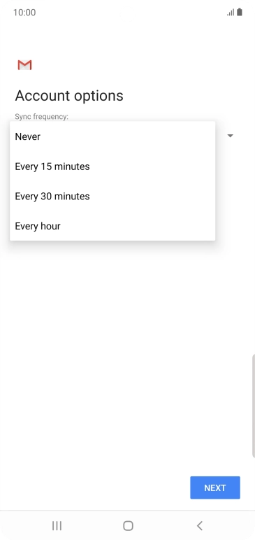 Press the required setting. Press the required setting.