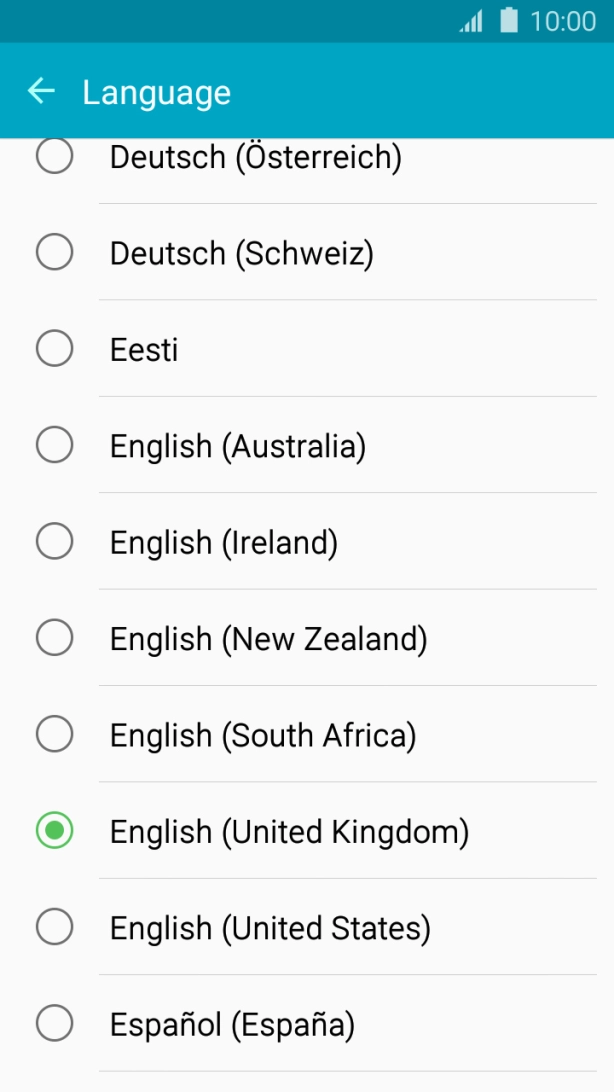 Press the required language.
