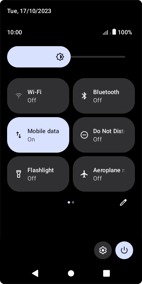 Press the settings icon.