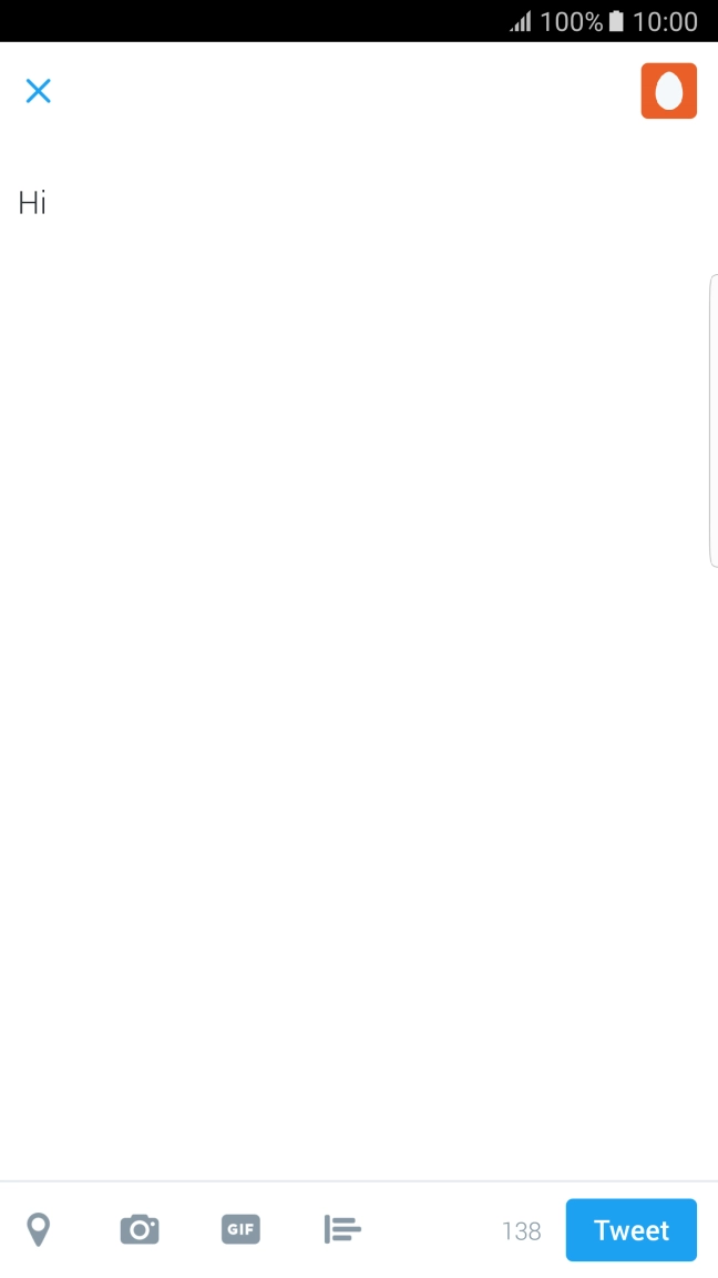 Write the required text and press Tweet.