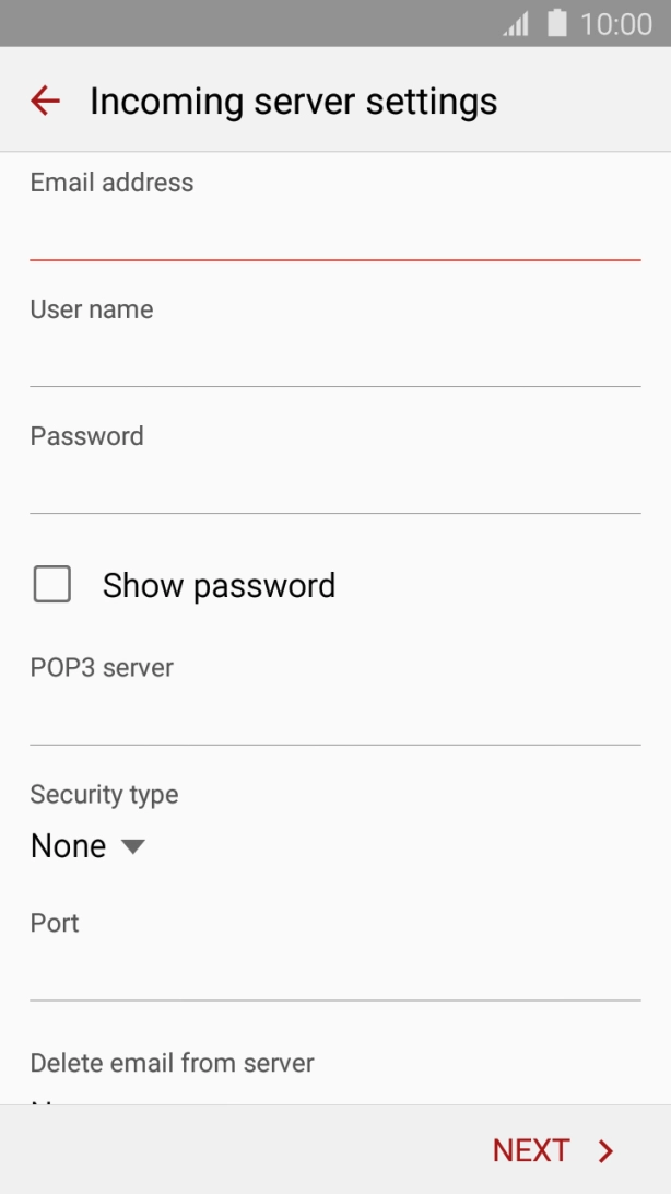 Press the field below 