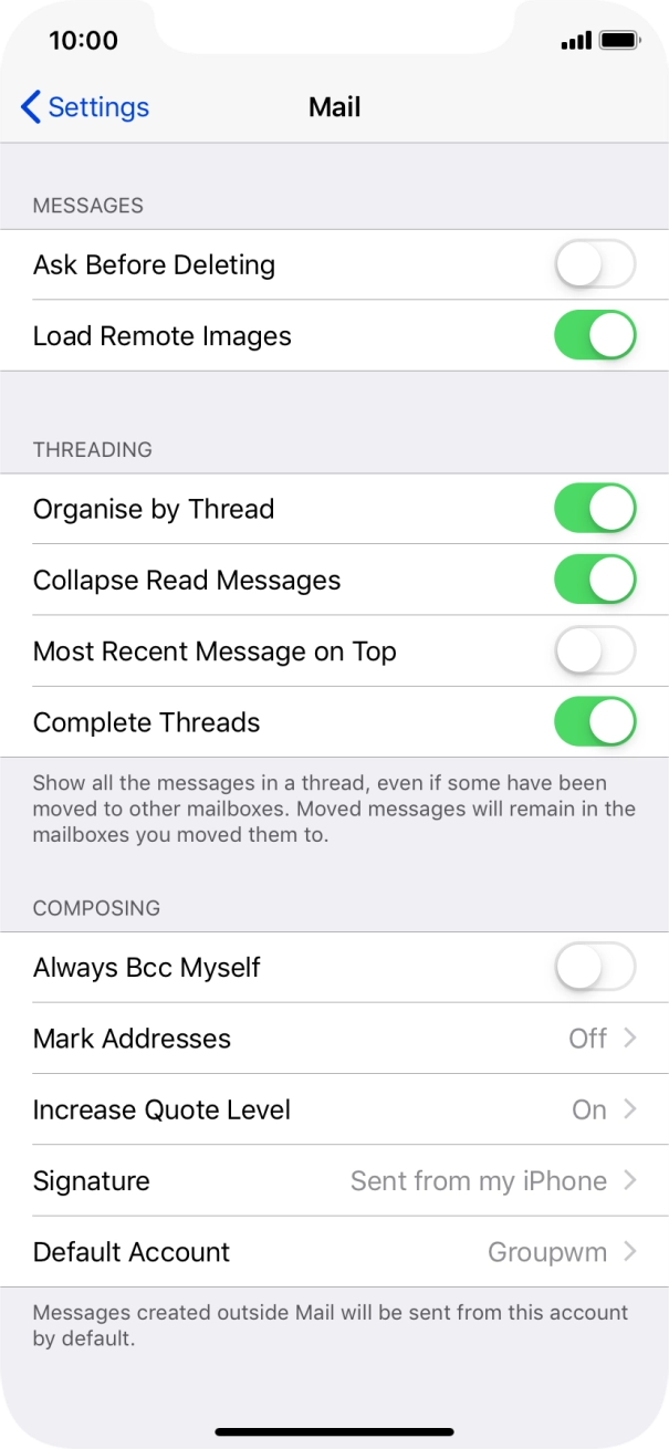 Press Default Account. Press Default Account.