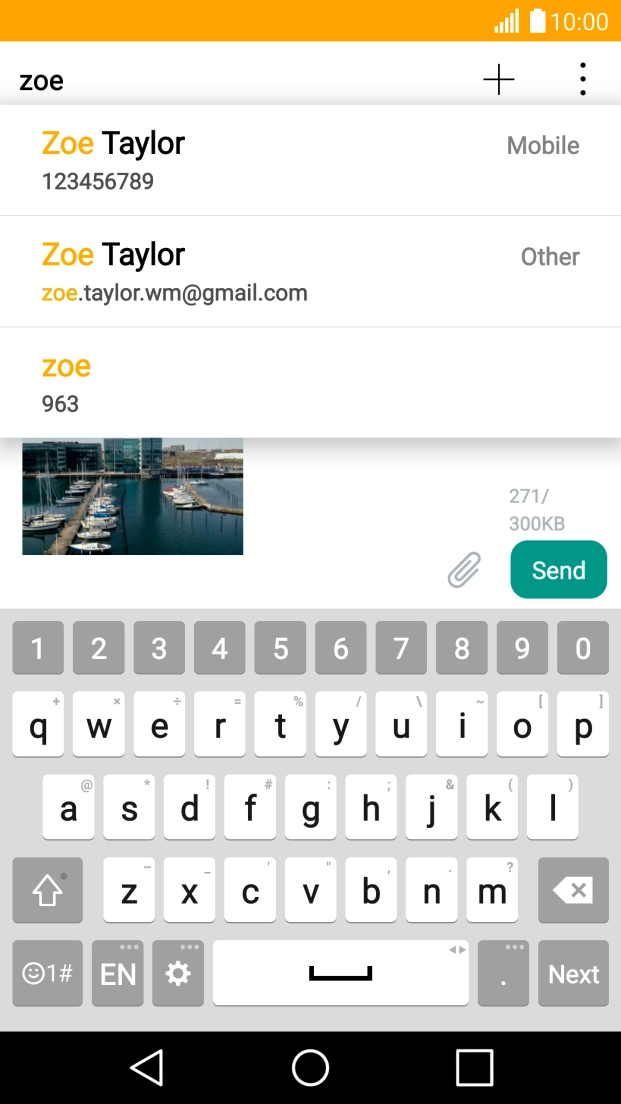 Press the required contact.
