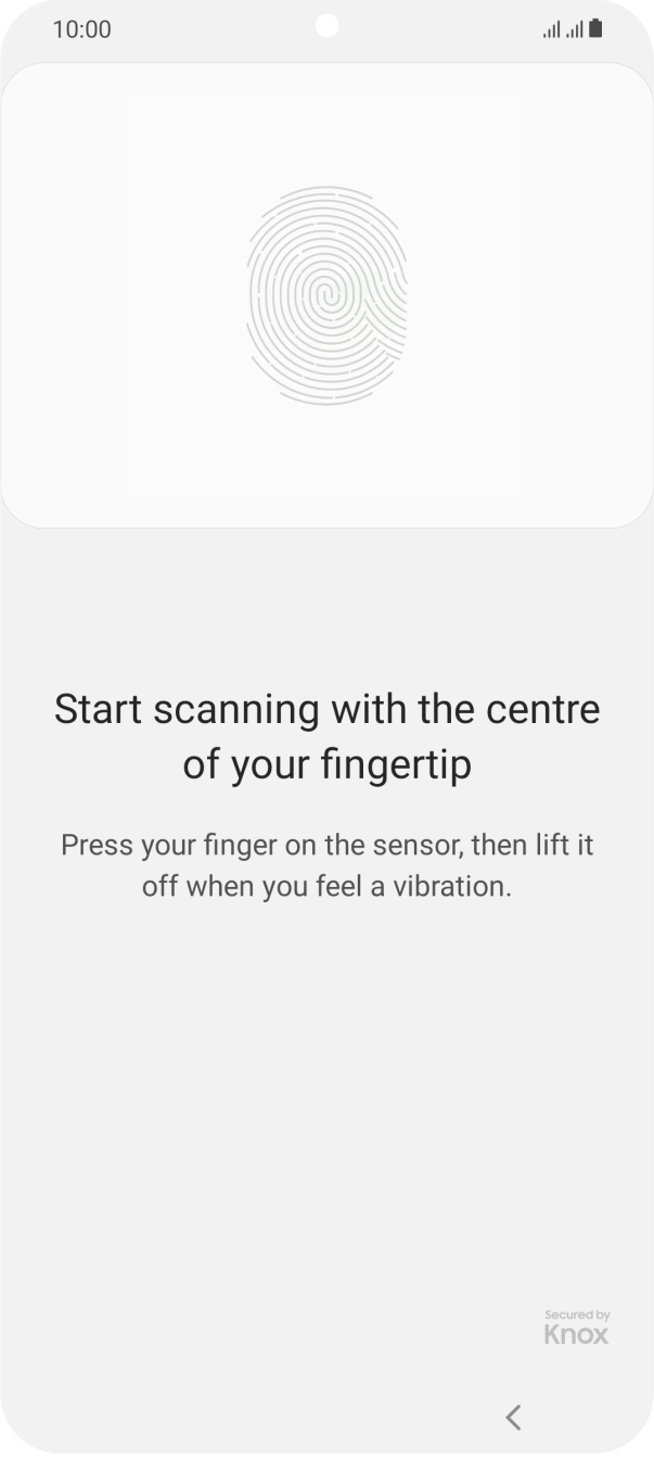 Follow the instructions on the screen to create the phone lock code using your fingerprint.