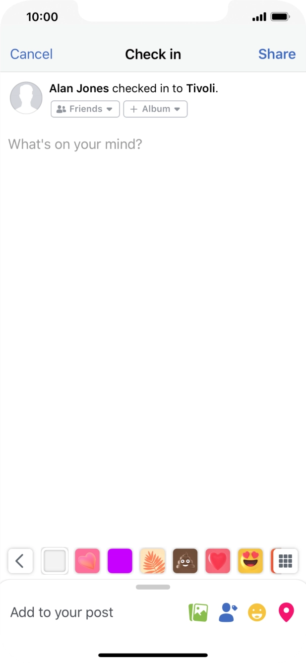 Press the text input field.