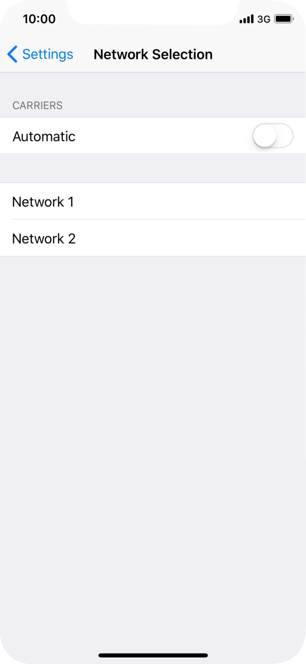 If you turn off the function, press the required network.