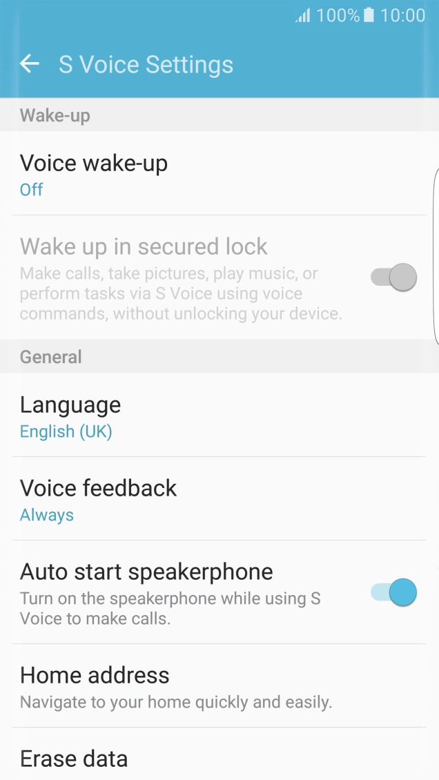 Press Voice wake-up.