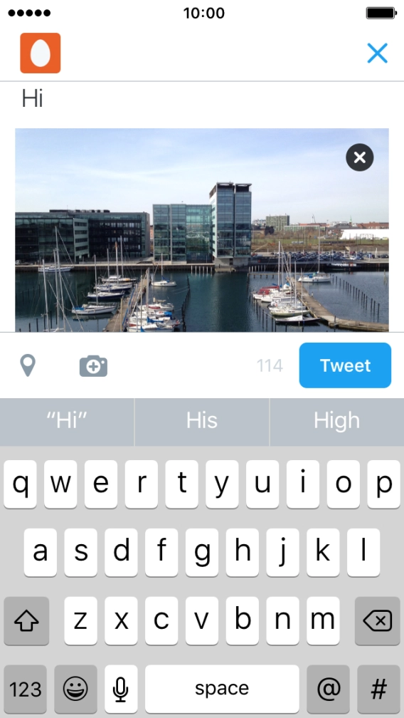 Write the required text and press Tweet.