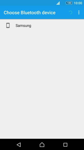 Press the required Bluetooth device and wait while the file is transferred.