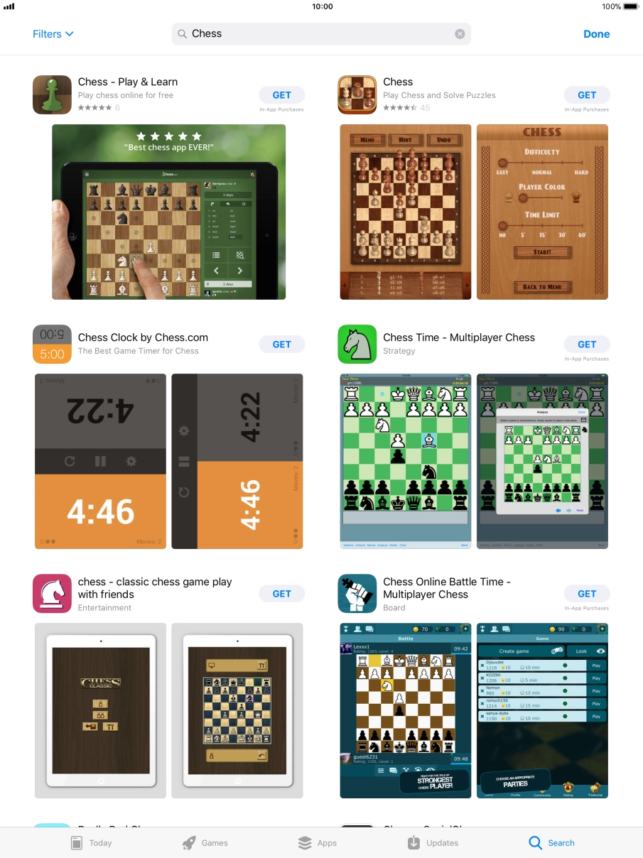 Press the required app.