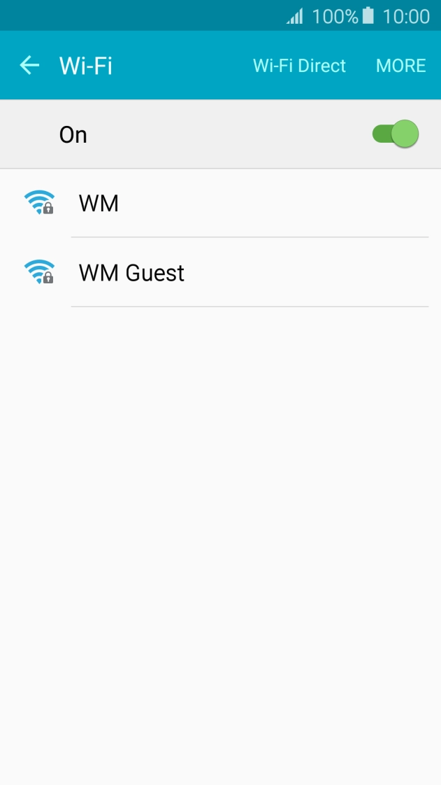 Press the required Wi-Fi network.