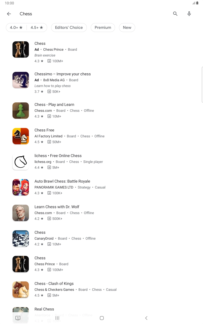 Press the required app. Press the required app.