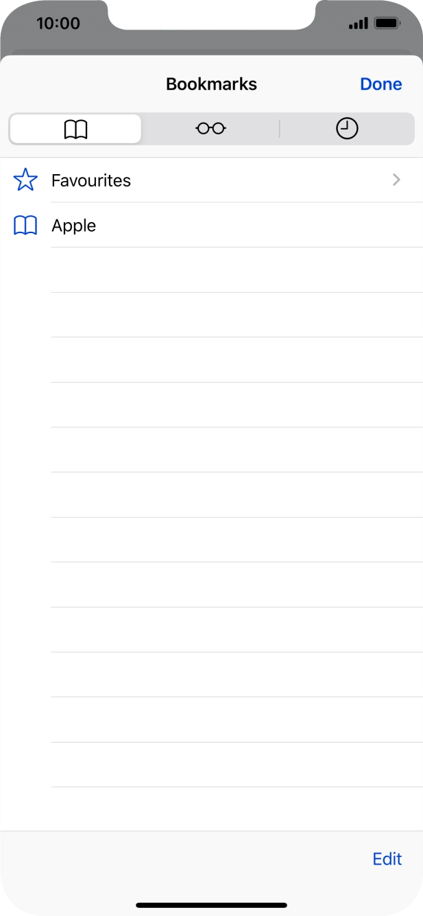 Press the required bookmark.
