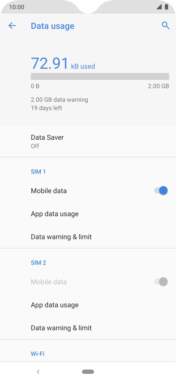 The total data usage is displayed.