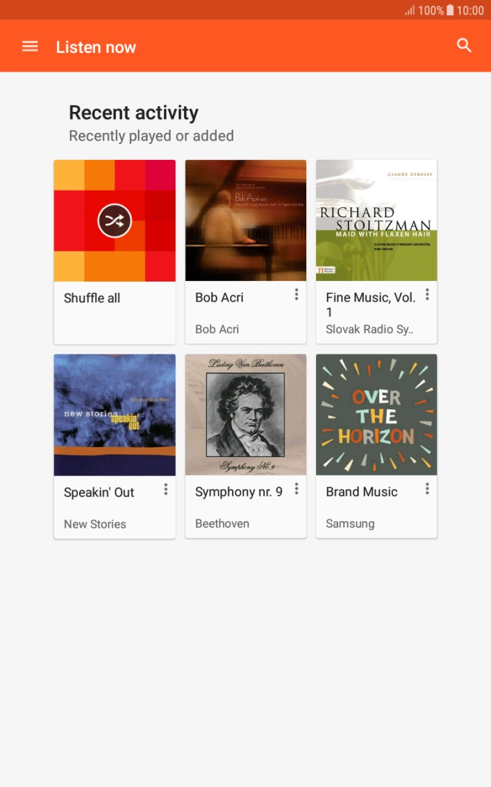 Slide your finger right starting from the left side of the screen.