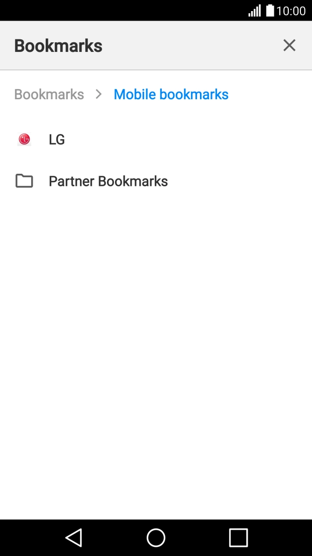 Press the required bookmark.