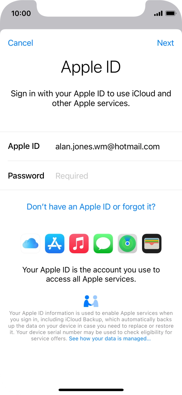 Press the field next to 