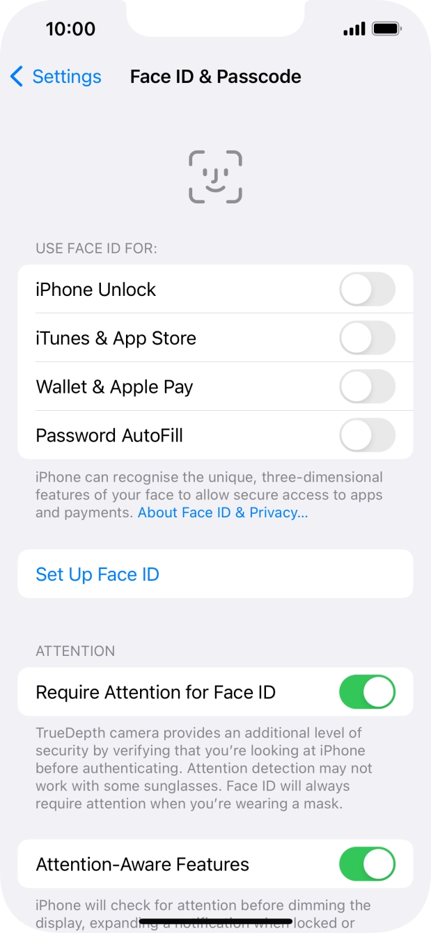 Press Set Up Face ID.