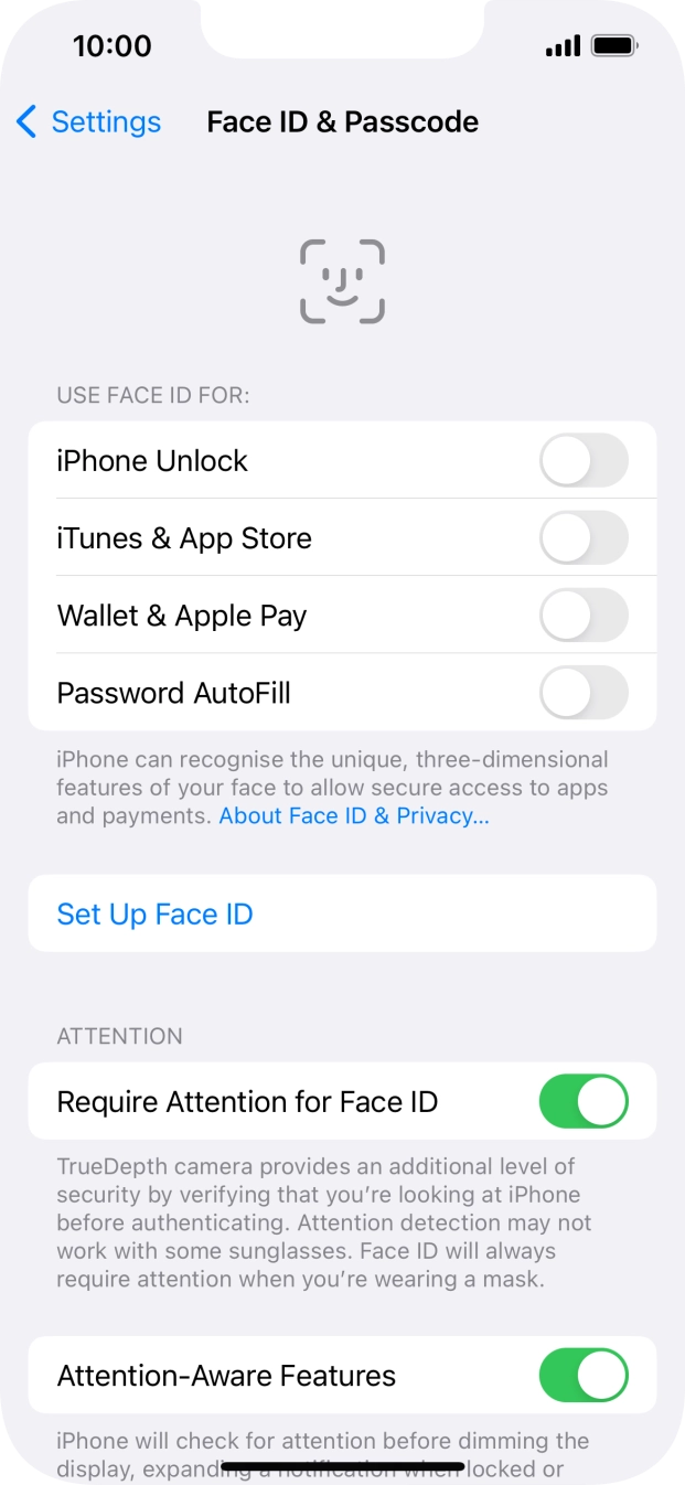 Press Set Up Face ID.
