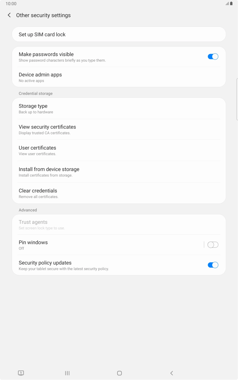 Press Set up SIM card lock.