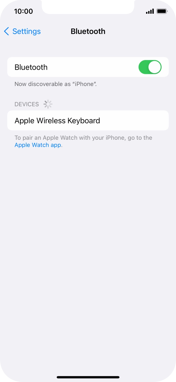 Press the required Bluetooth device and follow the instructions on the screen to pair the device with your phone.