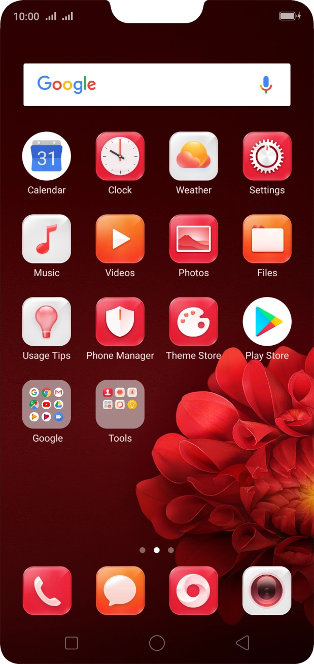 When the battery charging icon is displayed, the battery is charging.