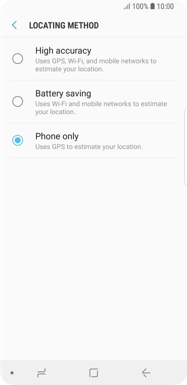 If you select High accuracy, your phone can find your exact position using the GPS satellites, the mobile network and nearby Wi-Fi networks. Satellite-based GPS requires a clear view of the sky.