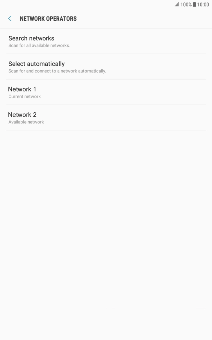 Press the required network. Press the required network.