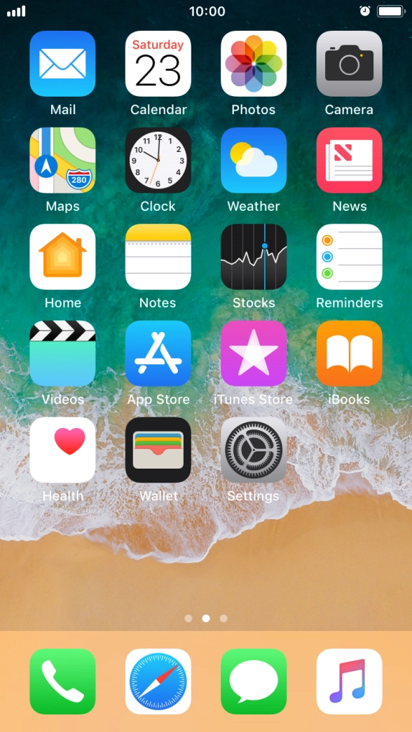The alarm icon shows that the alarm is set.