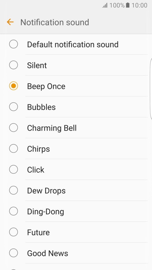 Once you've found a message tone you like, press the Return key.