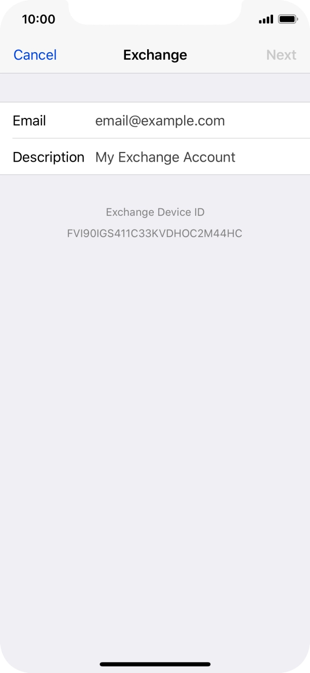 Press Email and key in your email address.