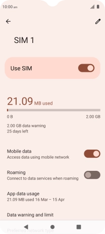 Press App data usage. Press App data usage.