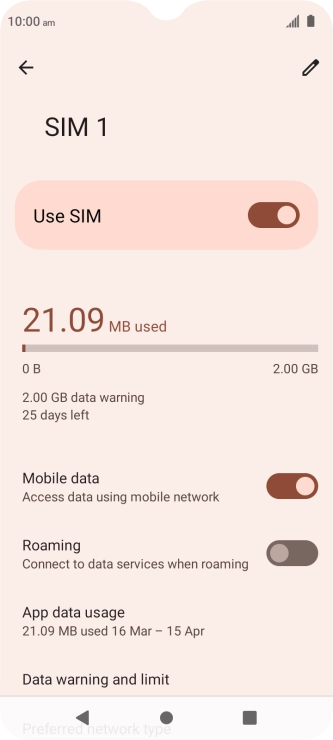 Press App data usage. Press App data usage.